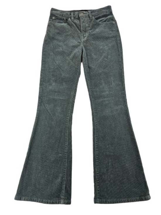 Lucky Brand Denim - Lucky Brand Stevie High Rise Flare Corduroy Pants Women's 6/28A Reg Green Boho